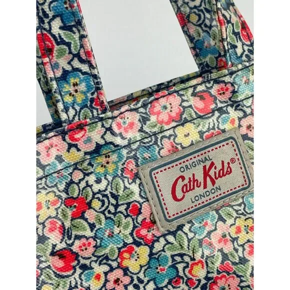 ~ Cath Kids Mini Tote Coated Canvas Bag London Cath Kidston Rare HTF Floral - Picture 1 of 10